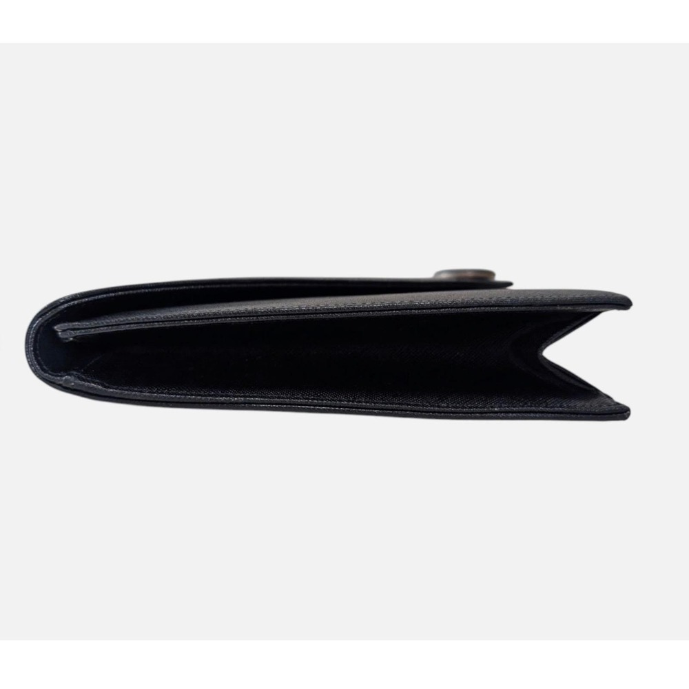 Vintage Yves Saint Laurent YSL Black Saffiano Leather Envelope Button Clutch Bag - Picture 6 of 14